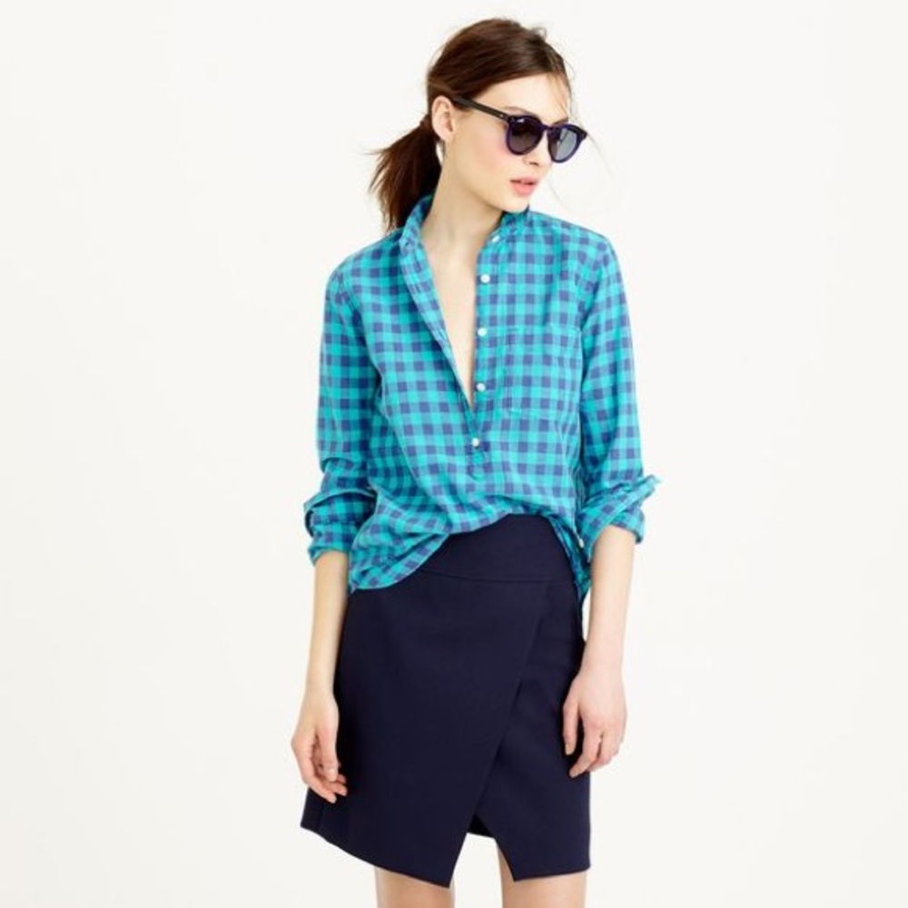 J Crew Blue Gingham Shirt